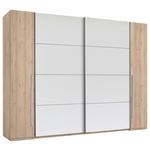 KLEIDERSCHRANK  in Weiß, Buchefarben  - Buchefarben/Alufarben, KONVENTIONELL, Holzwerkstoff/Kunststoff (315/225/61cm) - Carryhome