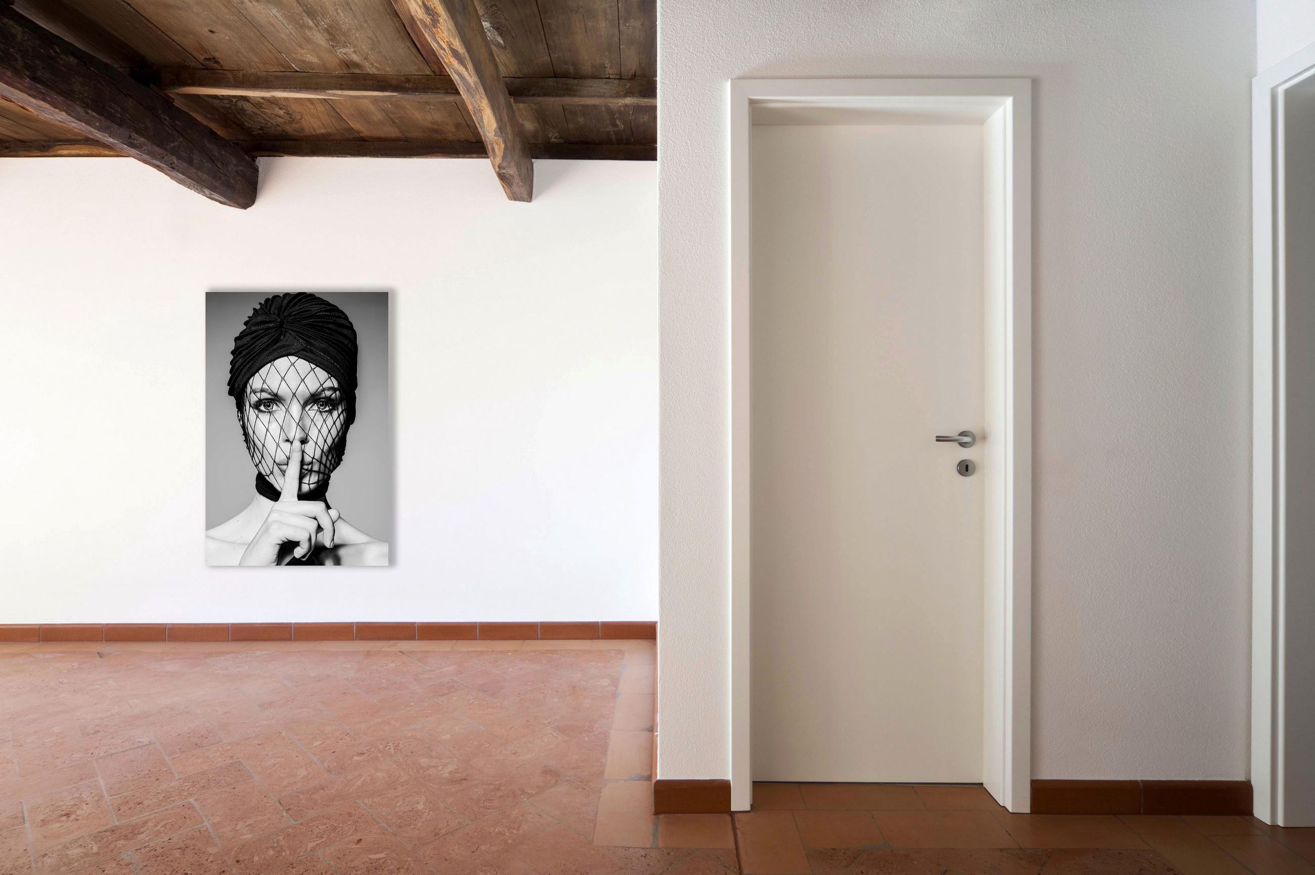 BILD 90/135 cm  - Weiss/Schwarz, Design, Kunststoff (90/135cm)