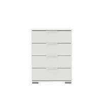 NOĆNI ORMARIĆ bijela   - bijela/boje kroma, Moderno, drvni materijal/metal (52/74/38cm) - Carryhome