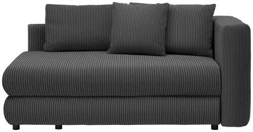 RÉCAMIERE Graubraun Cord  - Graubraun/Schwarz, Design, Kunststoff/Textil (171/71-88/93cm) - Cantus