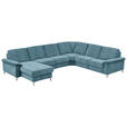 WOHNLANDSCHAFT  in Chenille Blau  - Blau/Alufarben, Design, Textil/Metall (170/333/265cm) - Dieter Knoll