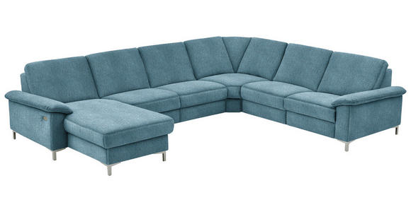 WOHNLANDSCHAFT  in Chenille Blau  - Blau/Alufarben, Design, Textil/Metall (170/333/265cm) - Dieter Knoll