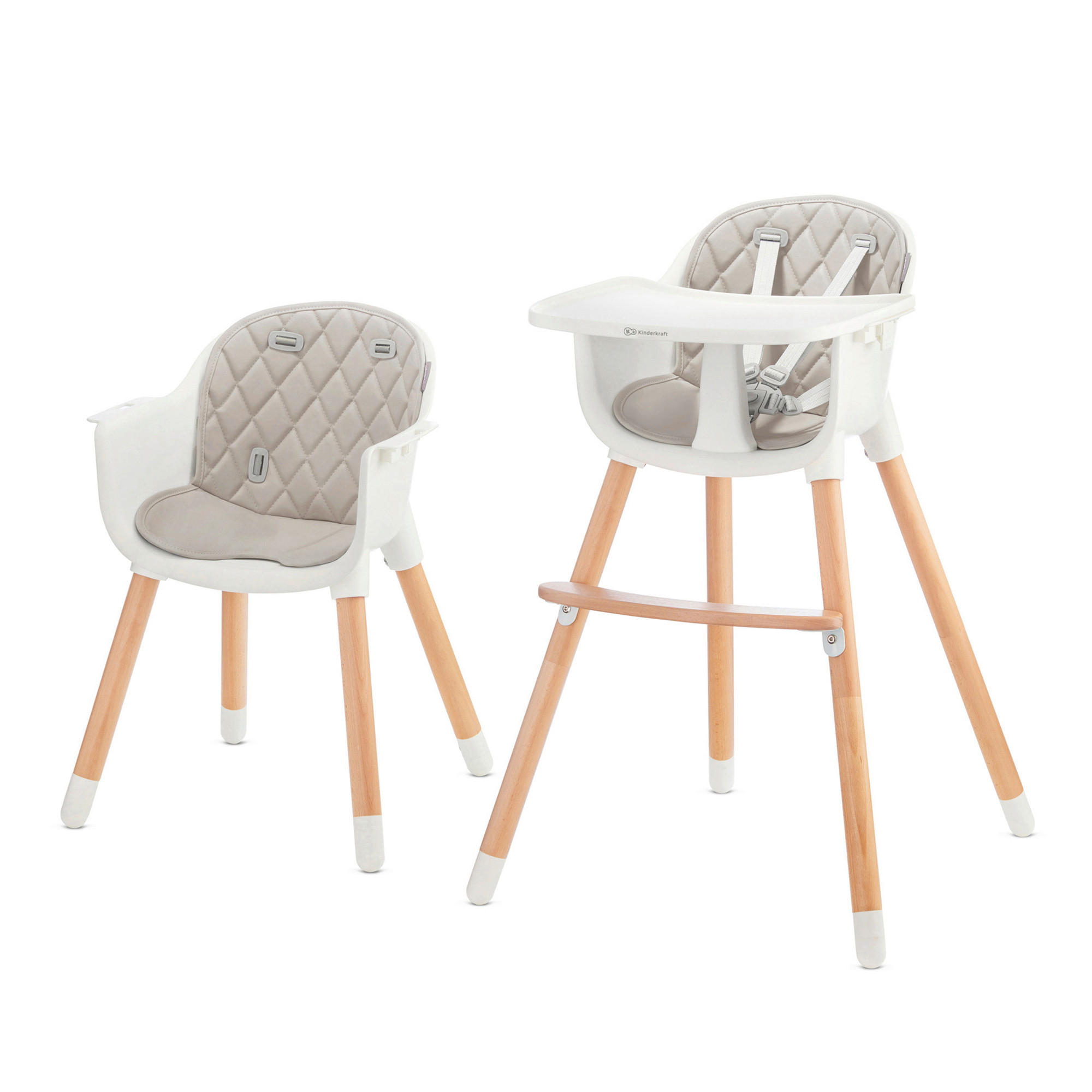 Kinderkraft Hochstuhl Sienna Grau, Natur, Weiß 57x83x60 cm