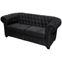 SEDAČKA CHESTERFIELD, drevo, textil, kompozitné drevo, čierna - čierna, Konventionell, drevo/kompozitné drevo (182/72/92cm) - Livetastic