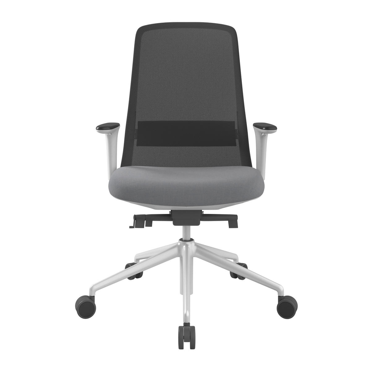 DREHSTUHL Grau, Schwarz, Weiß  - Schwarz/Weiß, MODERN, Kunststoff/Textil (70/103-115/70cm)