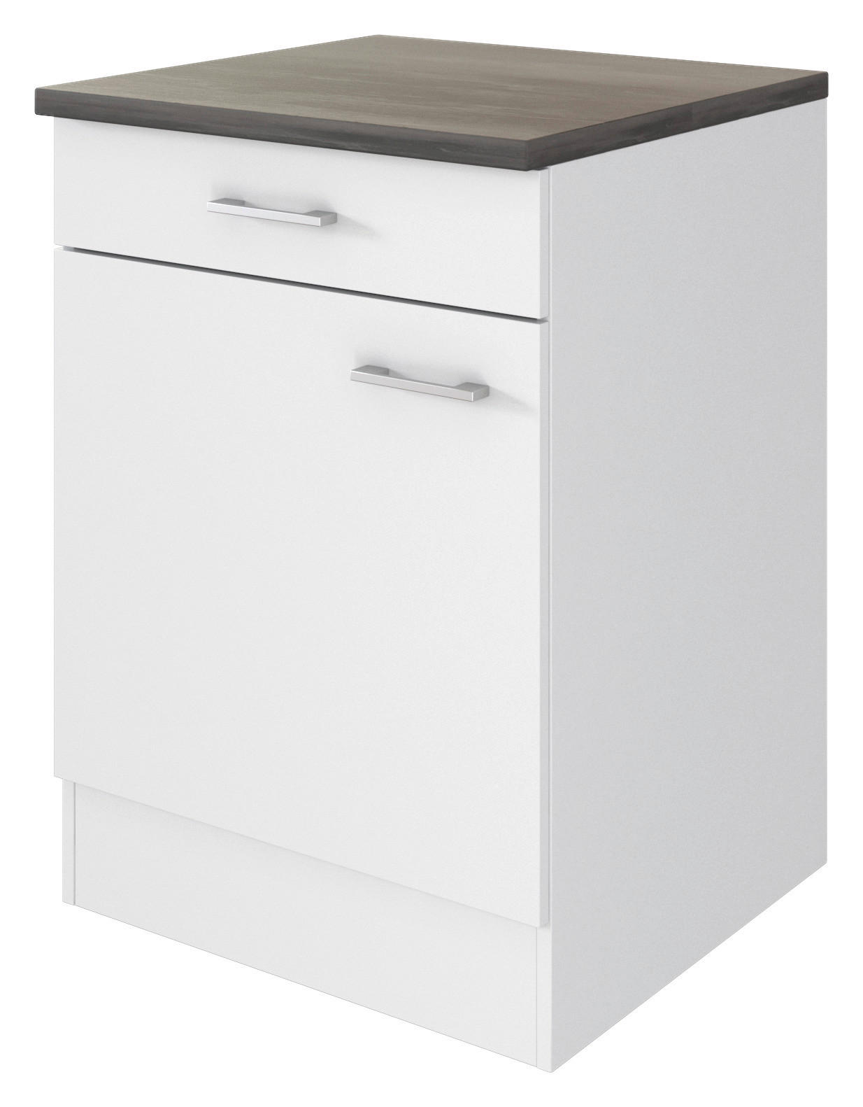 KÜCHENUNTERSCHRANK - Alufarben/Weiß, KONVENTIONELL, Holzwerkstoff/Kunststoff (60/85/60cm) - MID.YOU