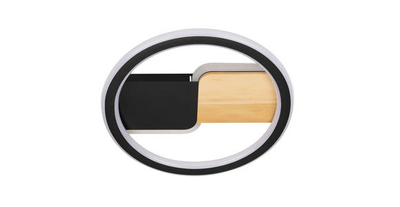LED-DECKENLEUCHTE 30/6 cm   - Schwarz/Naturfarben, LIFESTYLE, Holz/Kunststoff (30/6cm) - Novel