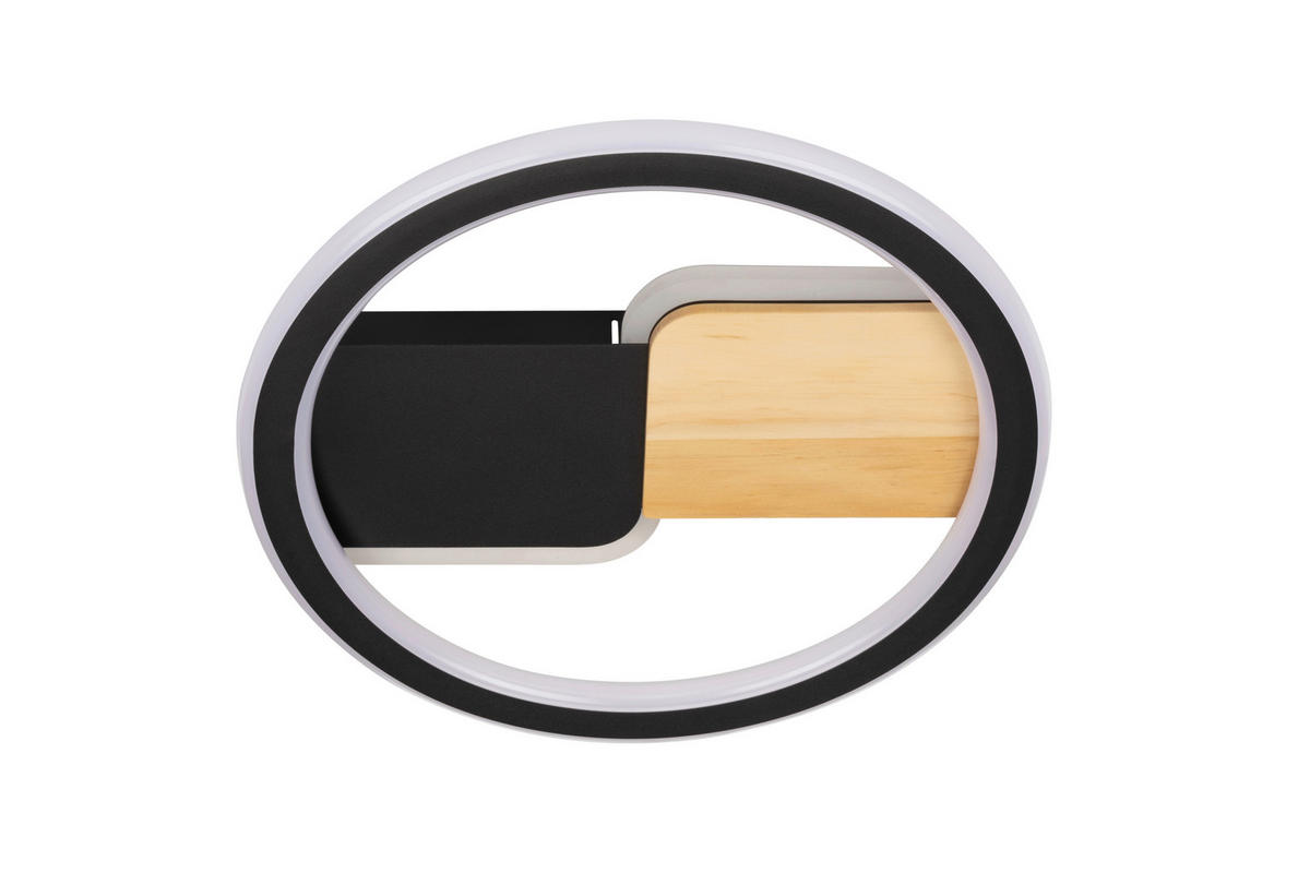 LED-DECKENLEUCHTE 19 W  30/6 cm    - Weiss/Schwarz, Lifestyle, Holz/Kunststoff (30/6cm) - Novel