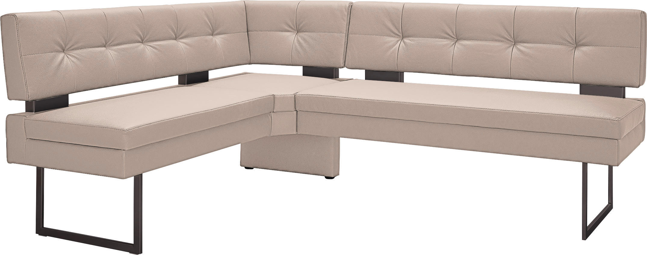 ECKBANK 158/200 cm  in Creme  - Creme/Schwarz, Design, Textil/Metall (158/200cm) - Dieter Knoll