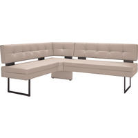 ECKBANK 158/200 cm Mikrofaser Creme   - Creme/Schwarz, Design, Textil/Metall (158/200cm) - Dieter Knoll