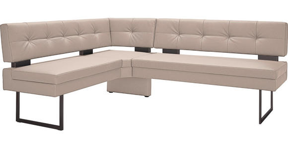 ECKBANK 158/200 cm  in Creme  - Creme/Schwarz, Design, Textil/Metall (158/200cm) - Dieter Knoll