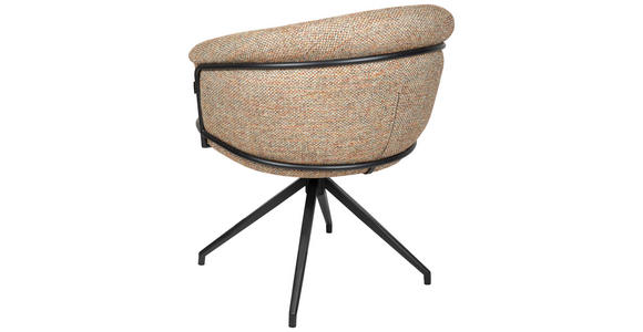 ARMLEHNSTUHL  in Eisen Bouclé  - Terracotta/Schwarz, Design, Textil/Metall (65/80,5/65cm) - Belluti