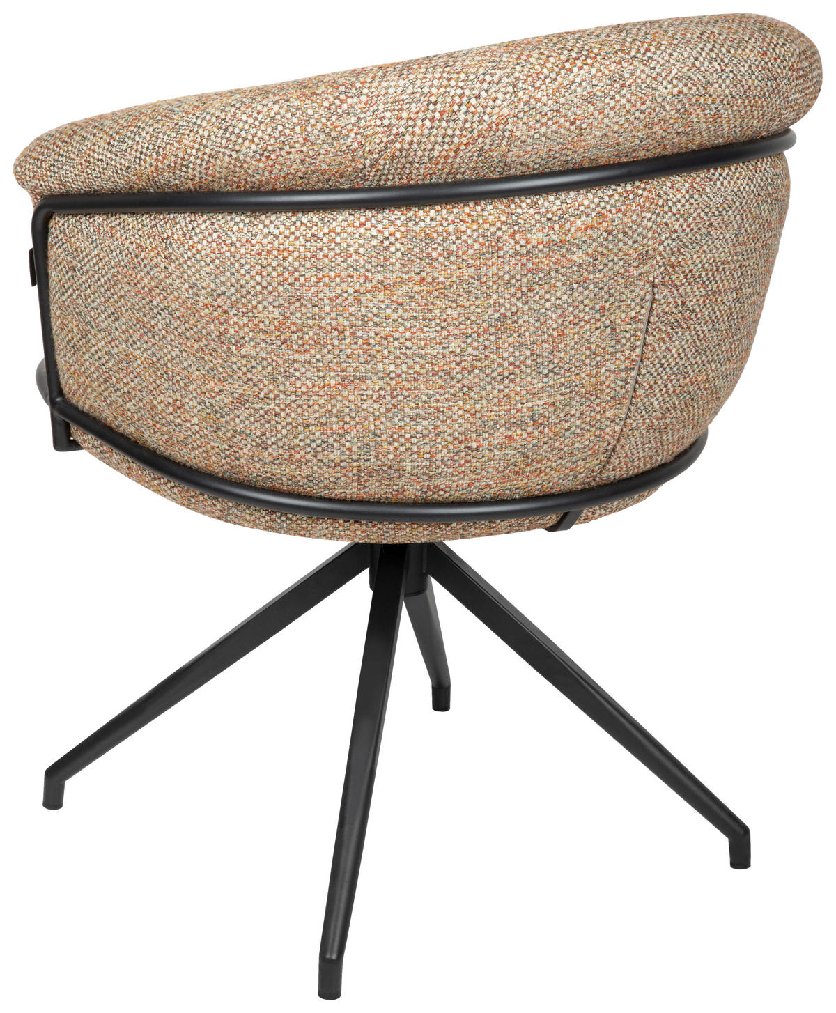 ARMLEHNSTUHL  in Eisen Bouclé  - Terracotta/Schwarz, Design, Textil/Metall (65/80,5/65cm) - Emilio Belluti