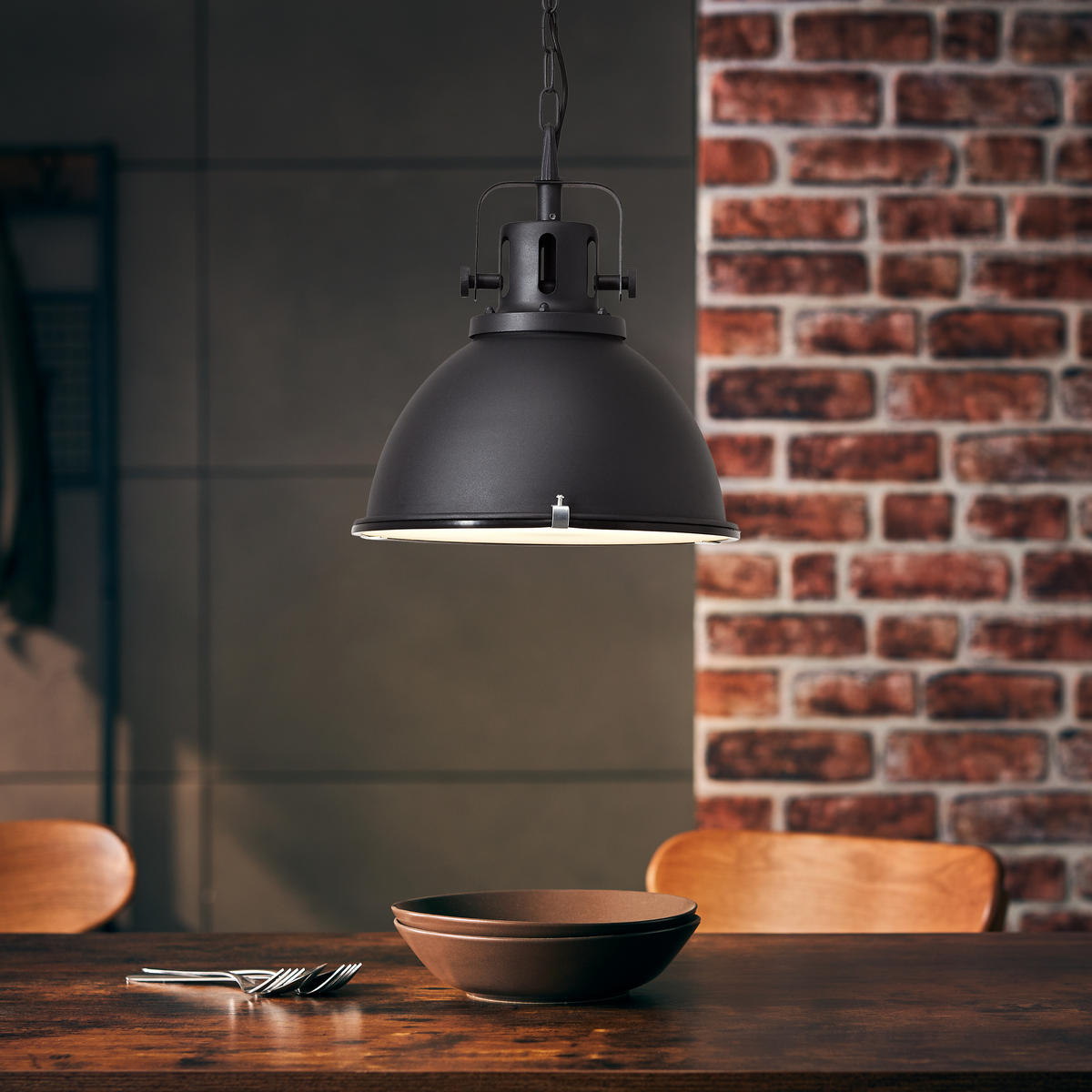 HÄNGELEUCHTE Jesper Glas 38/133 cm   - Schwarz, Trend, Glas/Metall (38/133cm) - Brilliant