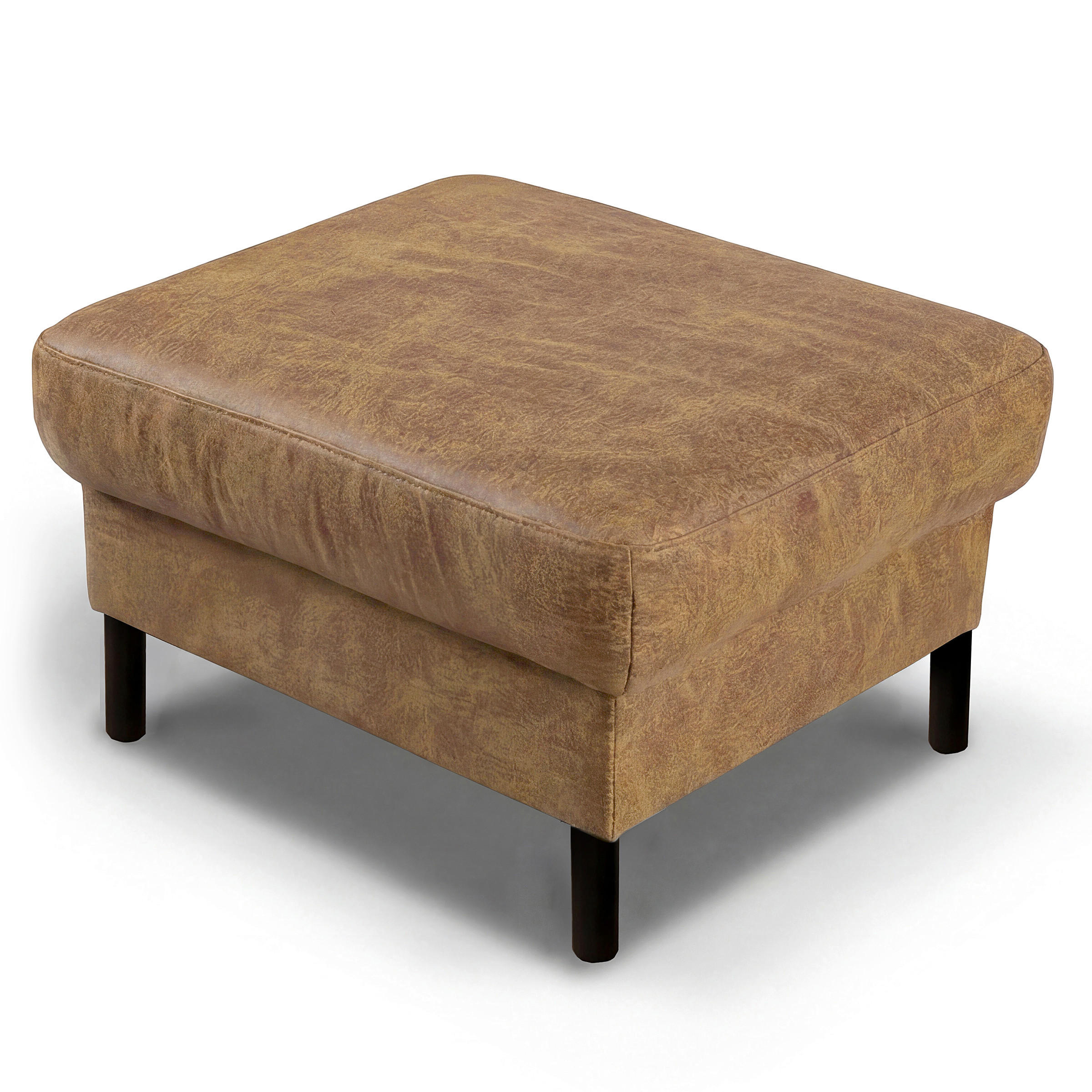 HOCKER in Textil, Leder Beige  - Beige, Design, Leder/Textil (70/48/60cm) - Livetastic
