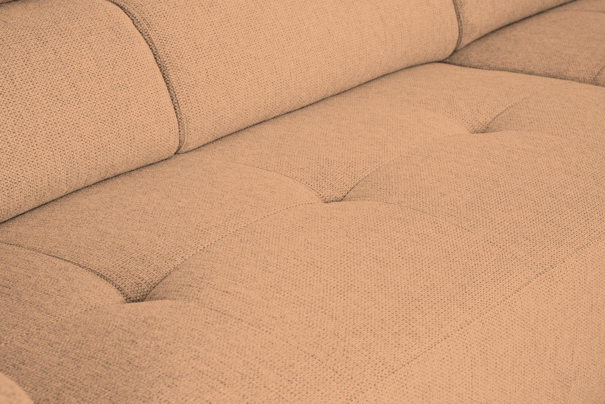 ECKSOFA Rostfarben Struktur  - Rostfarben/Schwarz, Design, Kunststoff/Textil (205/284cm) - Xora