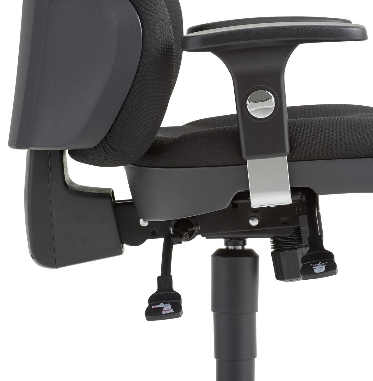 OTOČNÁ STOLIČKA, tkaná textília, čierna - čierna, Konventionell, textil/plast (80/121/60cm) - Topstar
