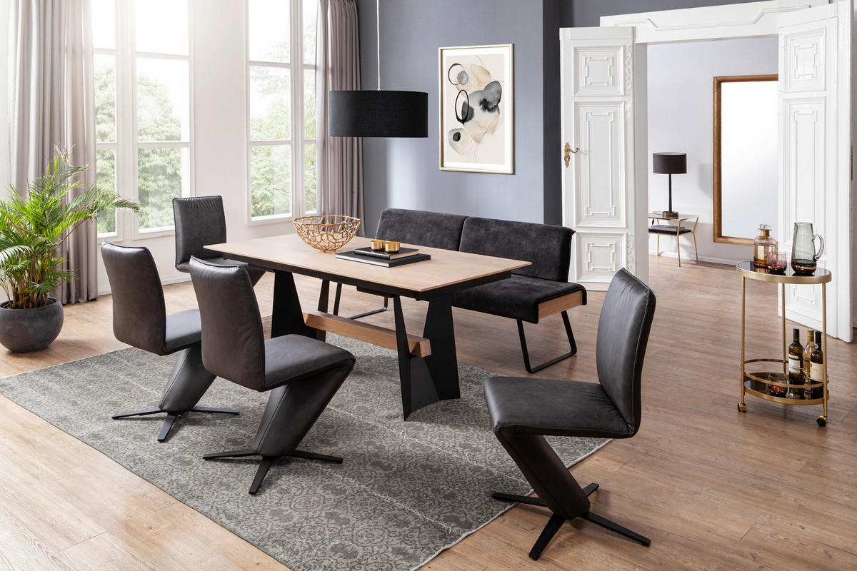 SITZBANK in Metall, Leder Weiß, Edelstahlfarben  - Edelstahlfarben/Weiß, Design, Leder/Metall (204/83/68cm) - Moderano