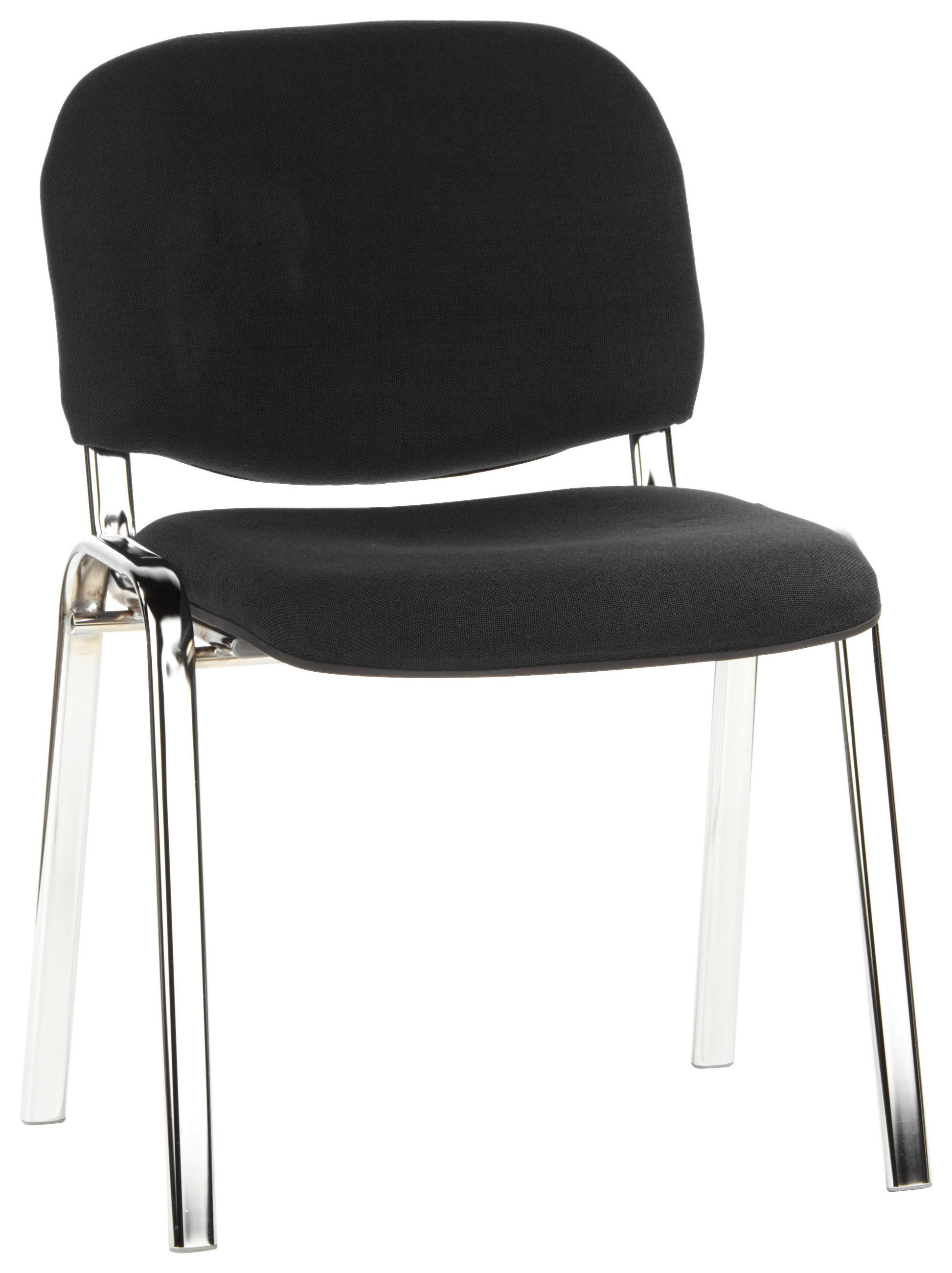 BESUCHERSTUHL  in Flachgewebe Schwarz, Chromfarben  - Chromfarben/Schwarz, Basics, Textil/Metall (58/84/41cm) - MID.YOU