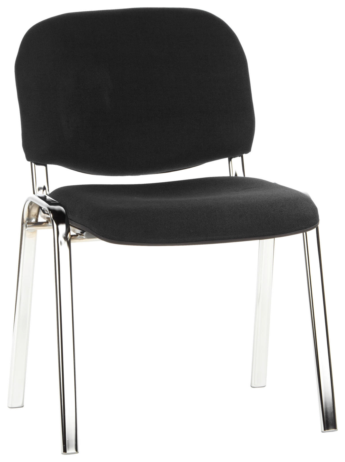 BESUCHERSTUHL Schwarz, Chromfarben  - Chromfarben/Schwarz, Basics, Textil/Metall (58/84/41cm) - MID.YOU