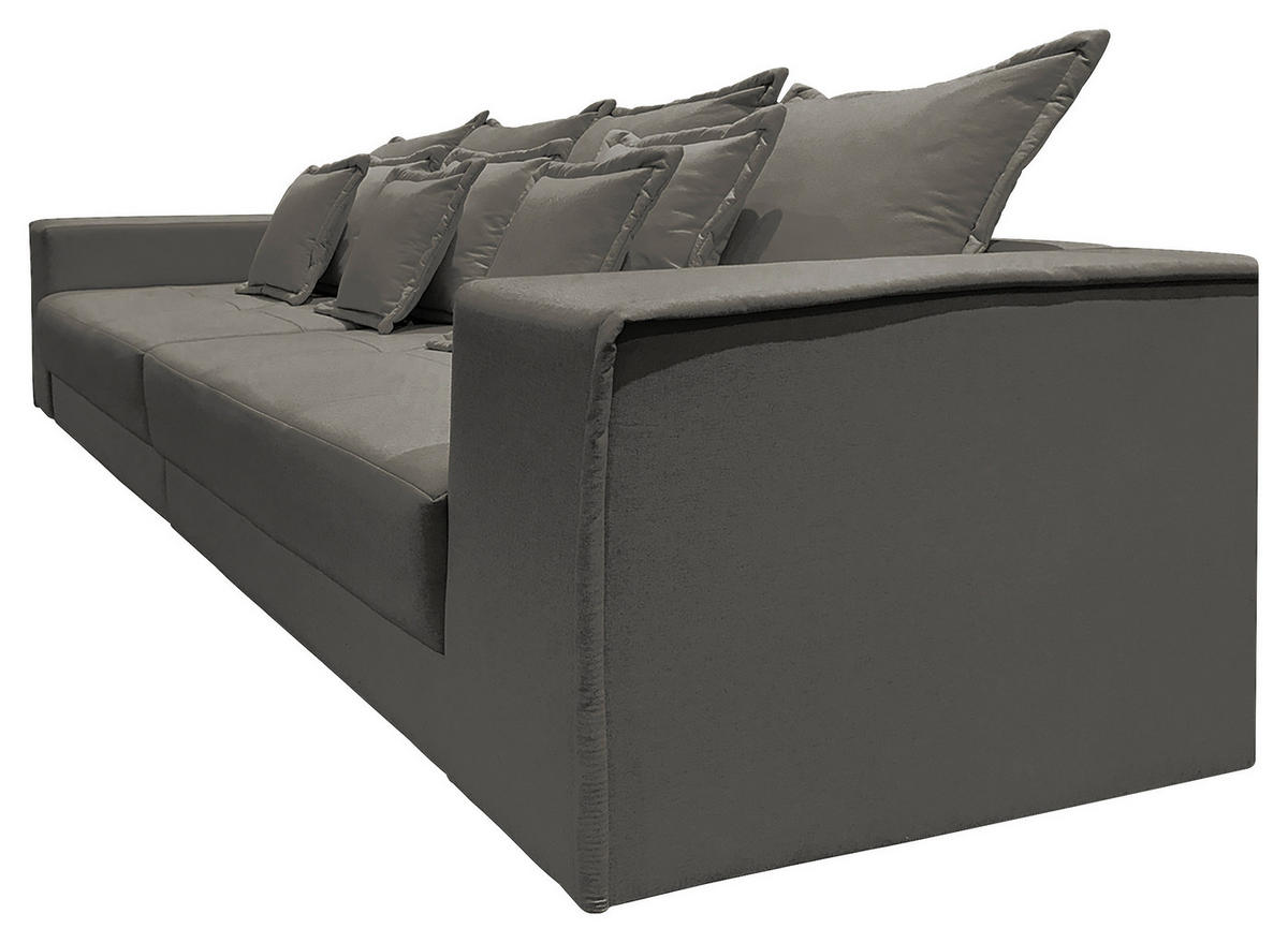 BIGSOFA Pescara in Textilgeflecht Grau  - Schwarz/Hellblau, Design, Kunststoff/Textil (289/85/110cm) - Livetastic