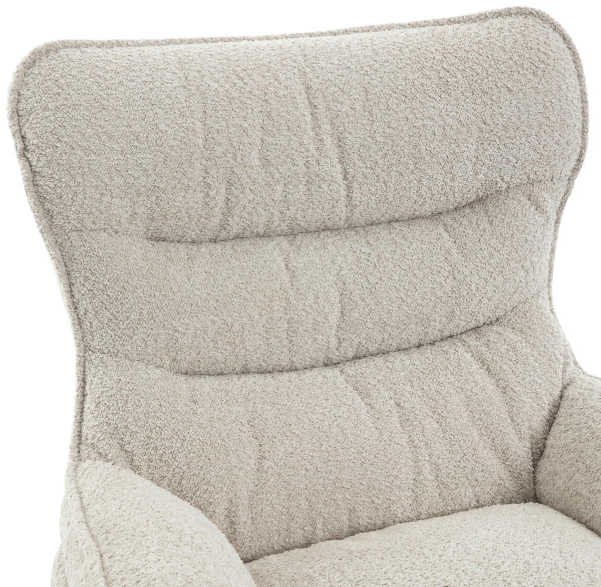 SESSEL Bouclé Creme    - Creme/Schwarz, MODERN, Textil/Metall (80/95/91cm) - Livetastic