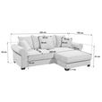 ECKSOFA Creme Cord  - Creme/Schwarz, KONVENTIONELL, Kunststoff/Textil (255/185cm) - Hom`in