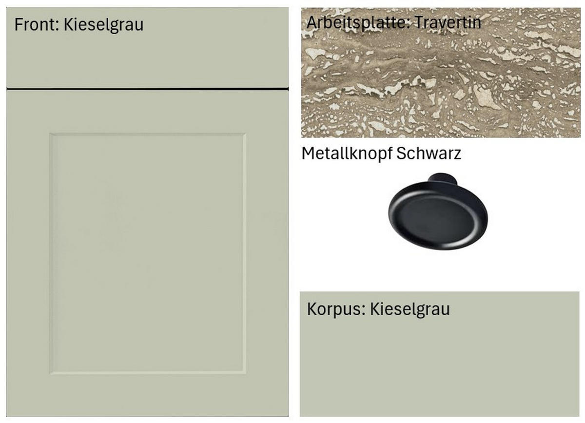 KÜCHENBLOCK 360 cm   in Braun, Hellgrau  - Hellgrau/Schwarz, Basics, Holzwerkstoff/Metall (360cm) - Impuls