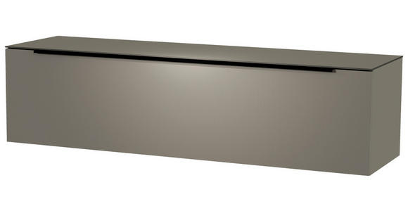 LOWBOARD  - Schwarz/Grau, Design, Glas/Holzwerkstoff (160cm) - Moderano