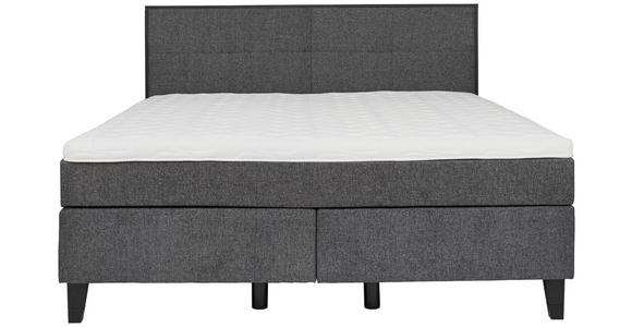 BOXSPRINGBETT 180/200 cm  in Anthrazit, Schwarz  - Anthrazit/Schwarz, Design, Holz/Textil (180/200cm) - Hom`in