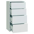 KOMMODE , 55/99/35 cm, 4 Schublade(n)  - Silberfarben/Hellgrau, Trend, Holzwerkstoff/Kunststoff (55/99/35cm) - Carryhome