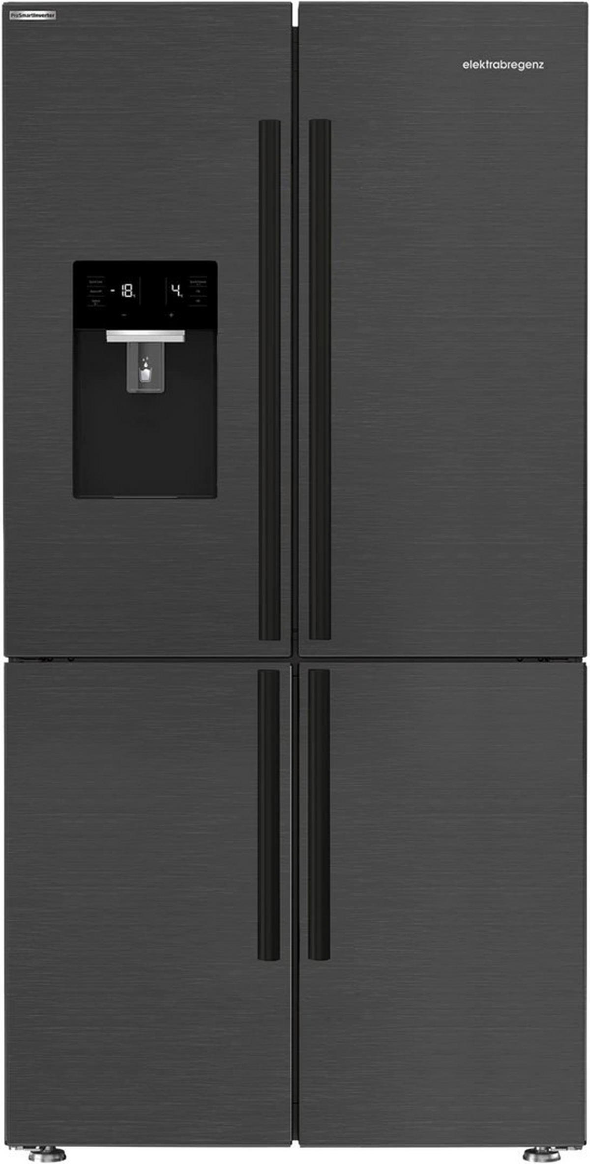 SIDE-BY-SIDE 90,8/182/75 cm SBSQ4590DX  - Edelstahlfarben, Basics, Metall (90,8/182/75cm) - Elektra Bregenz