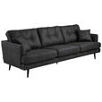 3-SITZER-SOFA in Mikrofaser Anthrazit  - Anthrazit/Schwarz, Design, Holz/Textil (257/89/92cm) - Carryhome