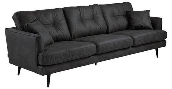 3-SITZER-SOFA in Mikrofaser Anthrazit  - Anthrazit/Schwarz, Design, Holz/Textil (257/89/92cm) - Carryhome