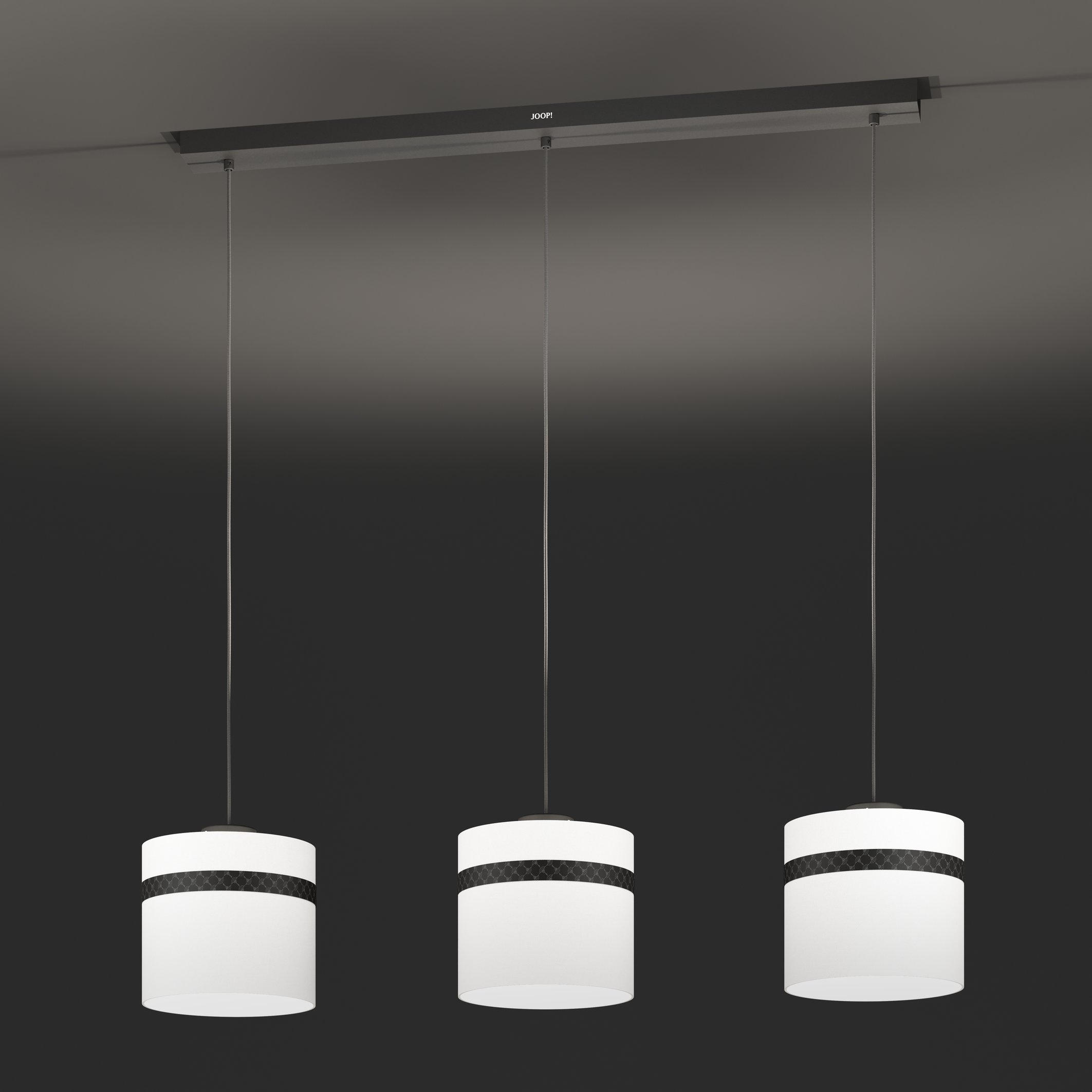 HÄNGELEUCHTE Round lights 103,5/21,5/110 cm - Schwarz/Weiß, LIFESTYLE, Textil/Metall (103,5/21,5/110cm) - Joop!