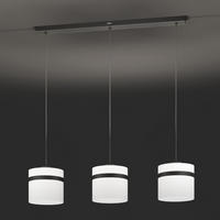 HÄNGELEUCHTE Round lights 103,5/21,5/110 cm   - Schwarz/Weiß, LIFESTYLE, Textil/Metall (103,5/21,5/110cm) - Joop!