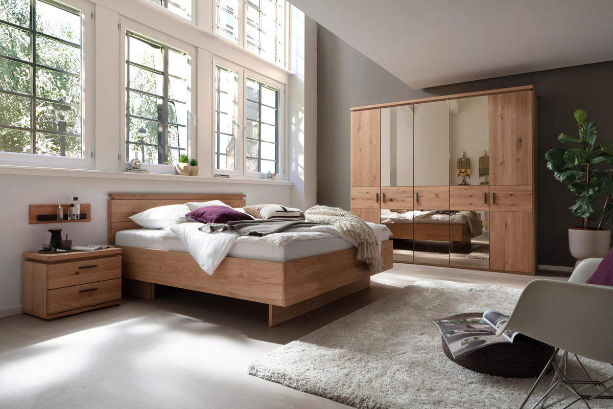 BETTANLAGE 180/200 cm  Eiche Bianco   - Eiche Bianco, Natur, Holz/Holzwerkstoff (180/200cm) - Linea Natura