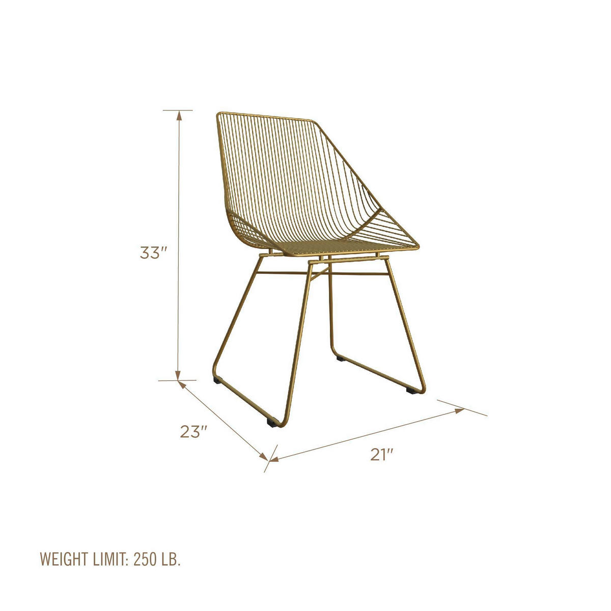 STUHL - Goldfarben, Design, Metall (59/83/54cm) - MID.YOU
