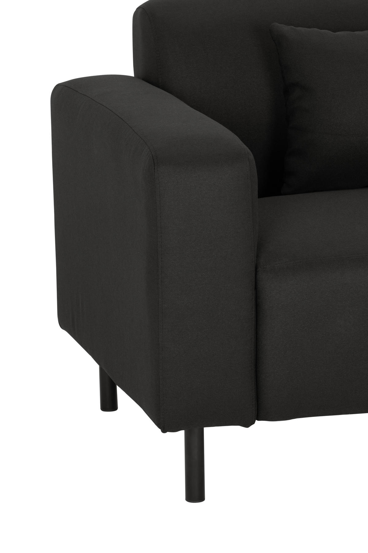 KÉTÜLÉSES KANAPÉ textil fekete  - fekete, Modern, textil/fém (204/76/79cm) - P & B