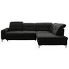 ECKSOFA in Chenille Anthrazit  310/240 cm  - Anthrazit/Schwarz, Design, Textil/Metall (310/240cm) - Xora