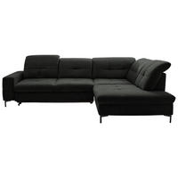 ECKSOFA in Chenille Anthrazit  - Anthrazit/Schwarz, Design, Textil/Metall (310/240cm) - Xora