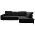 ECKSOFA in Chenille Anthrazit  310/240 cm  - Anthrazit/Schwarz, Design, Textil/Metall (310/240cm) - Xora