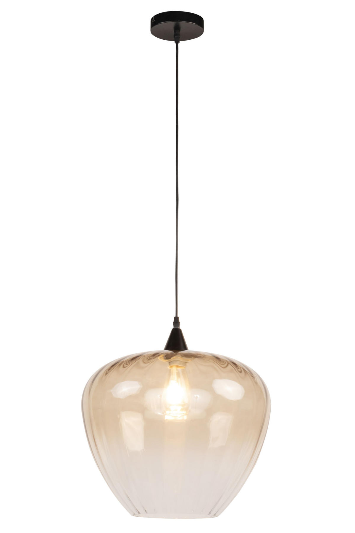 ZÁVĚSNÉ SVÍTIDLO, 40/150 cm  - černá/koňaková, Trend, kov/sklo (40/150cm) - Dieter Knoll