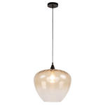 HÄNGELEUCHTE 40/150 cm  - Cognac/Schwarz, Trend, Glas/Metall (40/150cm) - Dieter Knoll