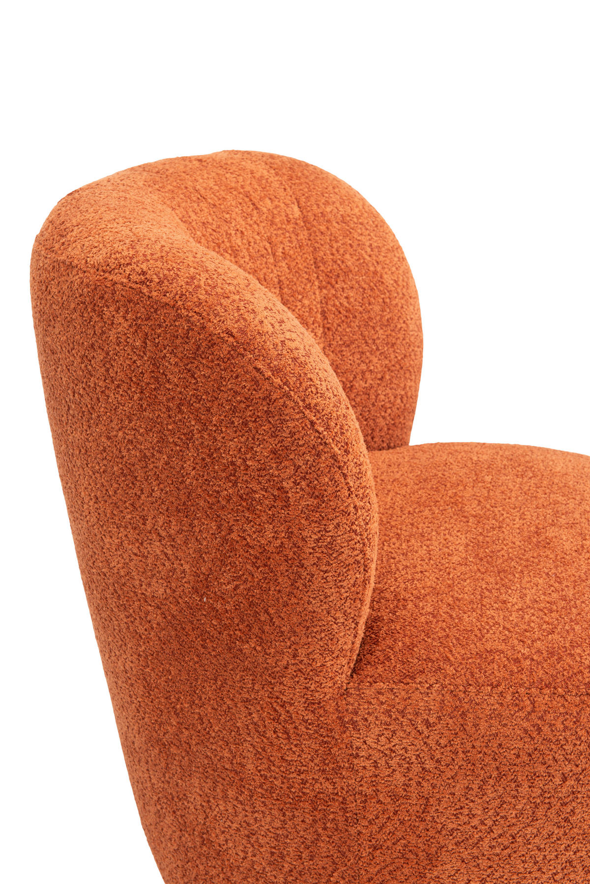 DESIGNSESSEL in Teddystoff Cognac  - Cognac, Design, Textil (73/76/80cm) - Welnova