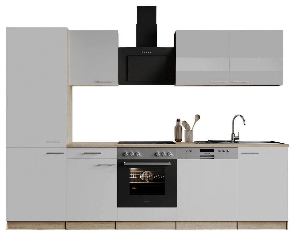 MODULKÖK 280 cm   i vit  - stålfärgad/vit, Basics, metall/trämaterial (280cm) - Respekta