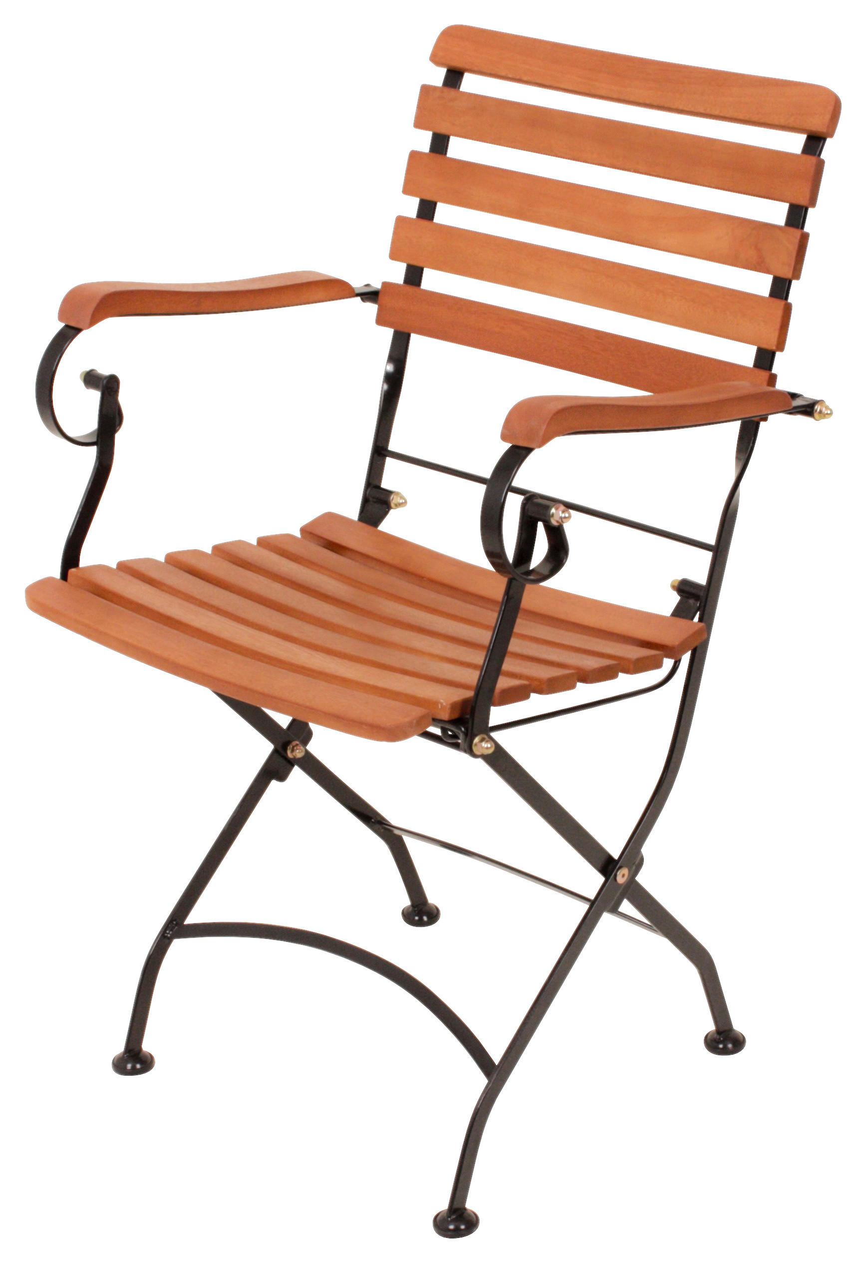 GARTENKLAPPSTUHL Eukalyptusholz Stahl Braun, Schwarz  - Schwarz/Braun, MODERN, Holz/Metall (55/89/58cm) - Gardenson