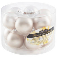 JULGRANSKULOR SET 6  cm 12 delar Winter Wonderland  - ljusgrå, Klassisk, glas (6 cm)