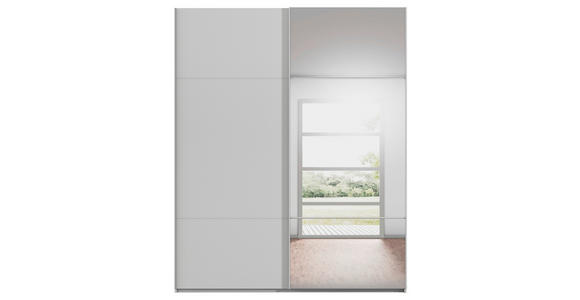 SCHWEBETÜRENSCHRANK 201/223/68 cm 2-türig Grau - Grau, KONVENTIONELL, Glas/Holzwerkstoff (201/223/68cm) - Novel