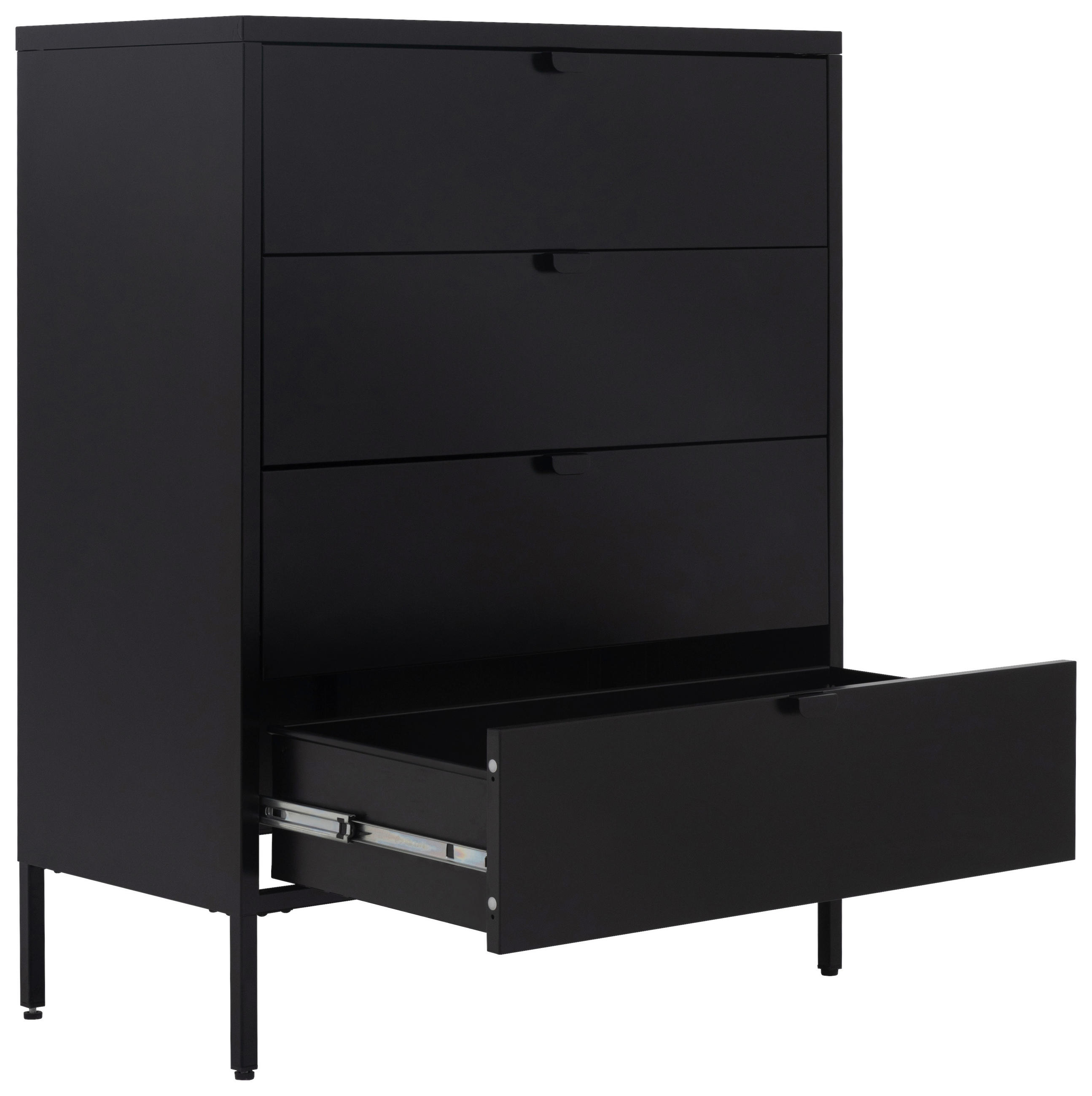 KOMMODE  in 80/101,5/40 cm  - Silberfarben/Schwarz, Design, Metall (80/101,5/40cm) - MID.YOU